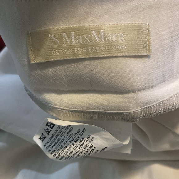 ‘S MAX MARA WIDE LEG WHITE TROUSERS WITH SIDE ZIP CLOSURE AND FLAT FRONT SZ 10 - Picture 11 of 13